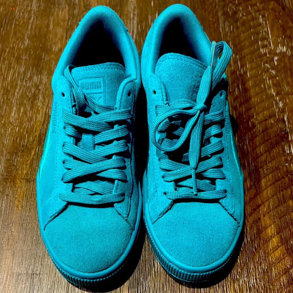 Puma Teal Suede Sneakers
